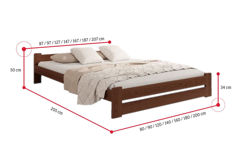 Posteľ z masívu EURO 2 - ROZMEROVKA - 2