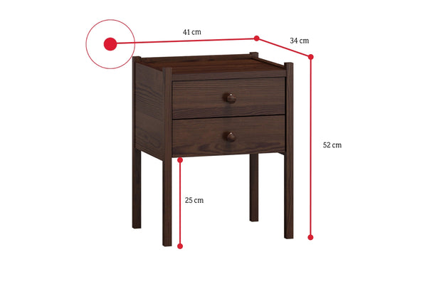 Nočný stolík z masívu KAJA - ROZMEROVKA - 1