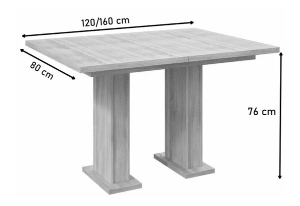 Rozkladací stôl GLOSS - ROZMEROVKA - 1