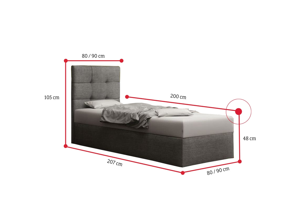 Čalúnená jednolôžková posteľ DUO 1 - ROZMEROVKA - 3