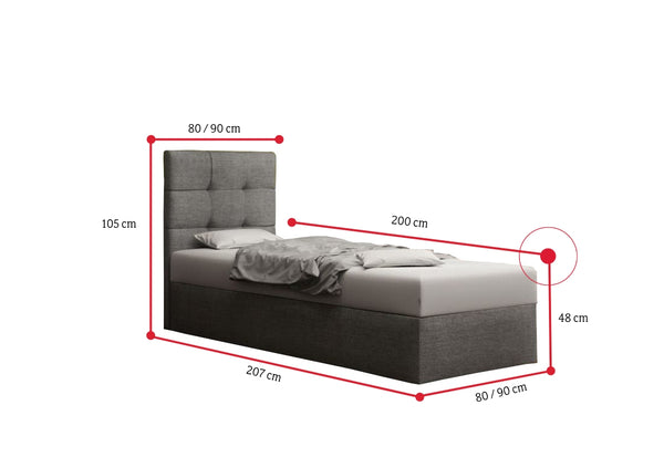 Čalúnená jednolôžková posteľ DUO 1 - ROZMEROVKA - 3