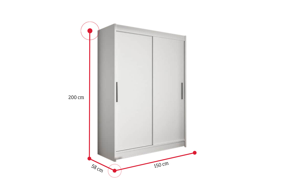 Posuvná šatníková skriňa WESTA I - ROZMEROVKA - 2