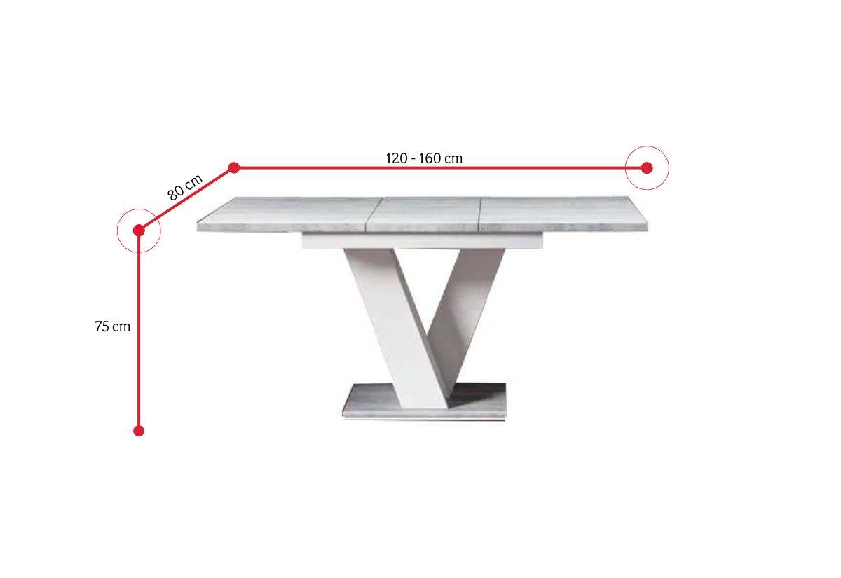 Rozkladací stôl MASIV - ROZMEROVKA - 2