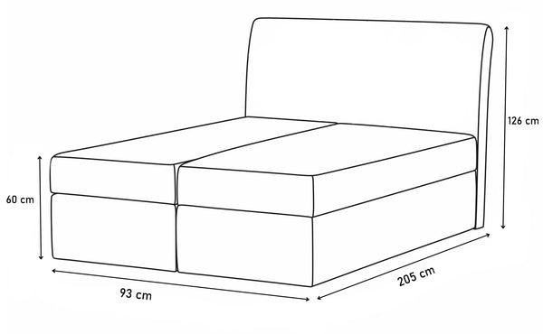 Čalúnená posteľ boxspring ROCCO + + úložný priestor + vrchný matrac - ROZMEROVKA - 1