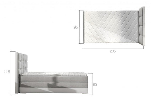Čalúnená posteľ boxspring ASTER + úložný priestor + vrchný matrac - ROZMEROVKA - 1