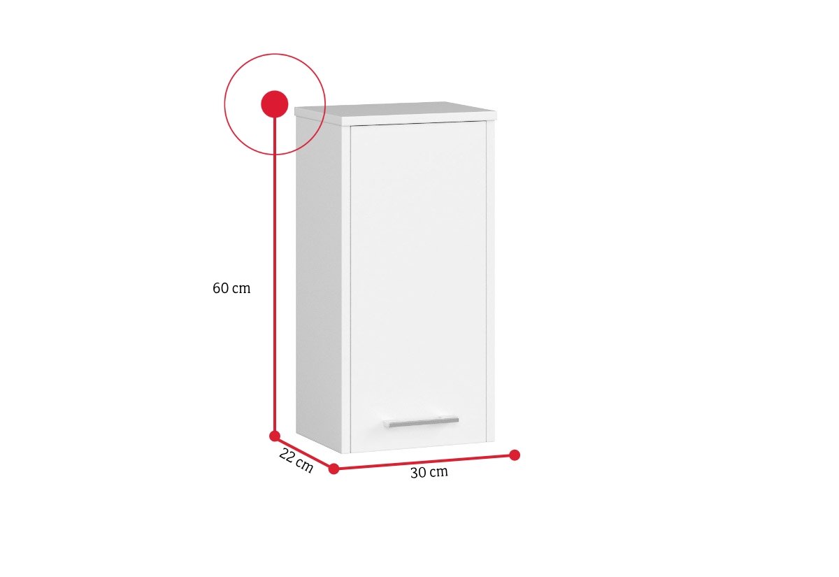 Kúpeľňová skrinka FIN W30 - ROZMEROVKA - 1