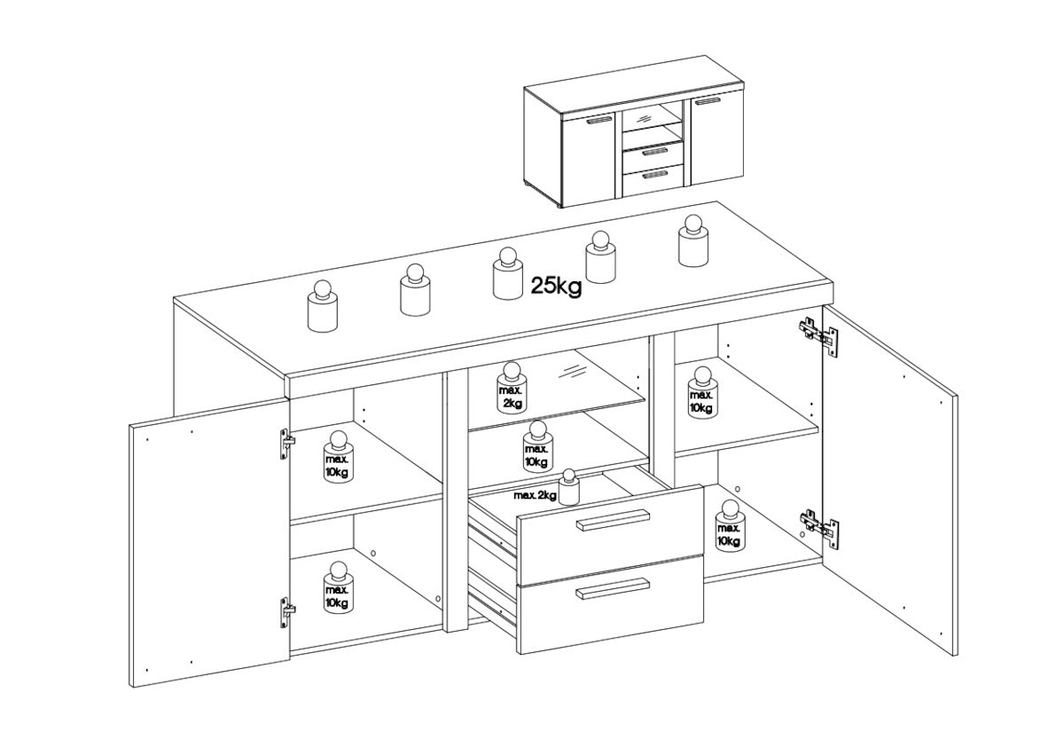 Komoda RUMBA 2F 2S - DETAIL - 1