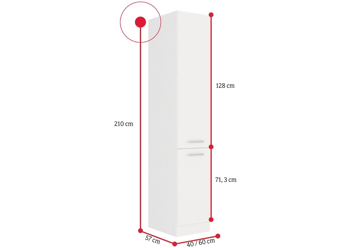 Kuchynská skrinka vysoká EKO WHITE - ROZMEROVKA - 2
