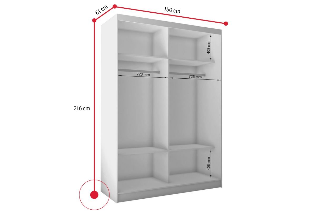 Skriňa s posuvnými dvermi LIVIA - ROZMEROVKA - 6
