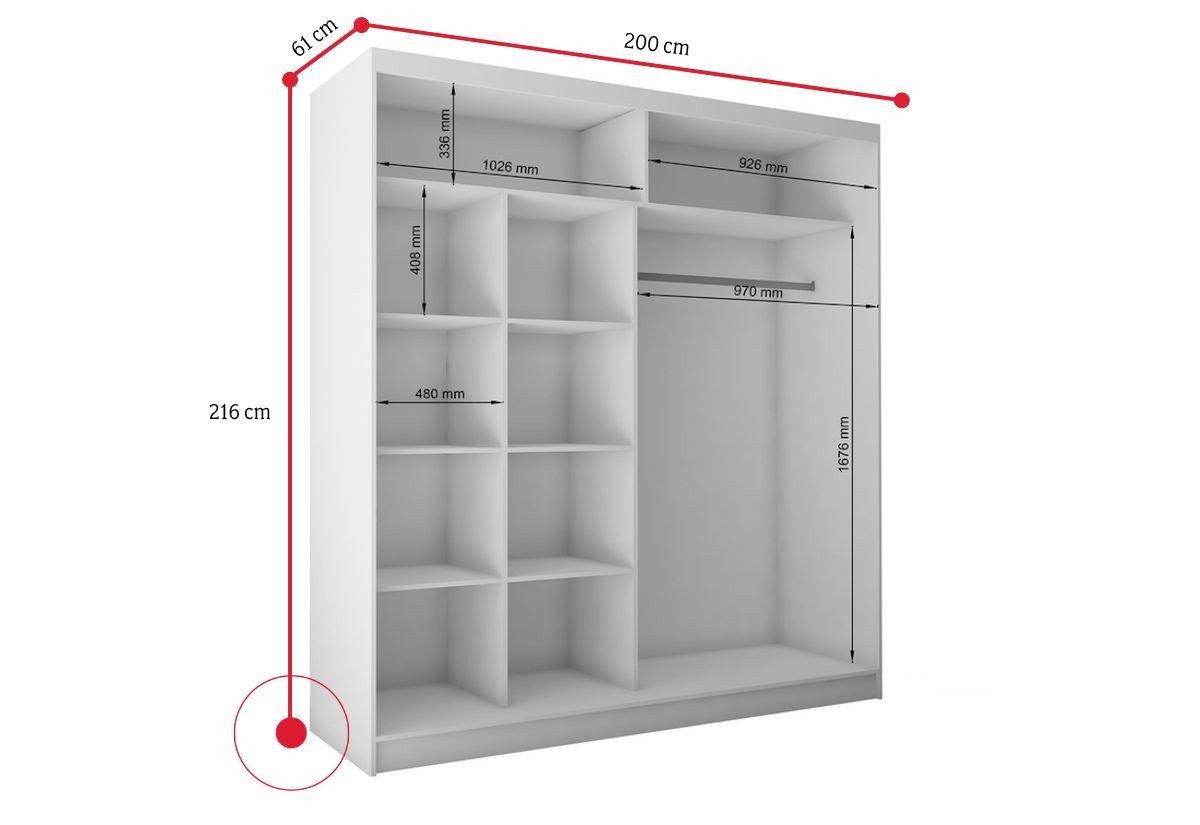 Skriňa s posuvnými dvermi LIVIA - ROZMEROVKA - 8