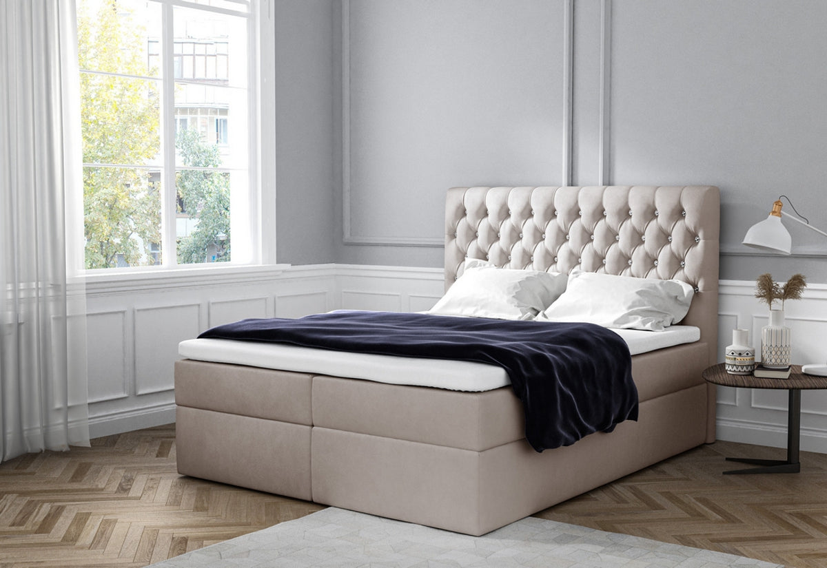 Čalúnená posteľ boxspring MONET + úložný priestor + vrchný matrac - ARANZ - 2