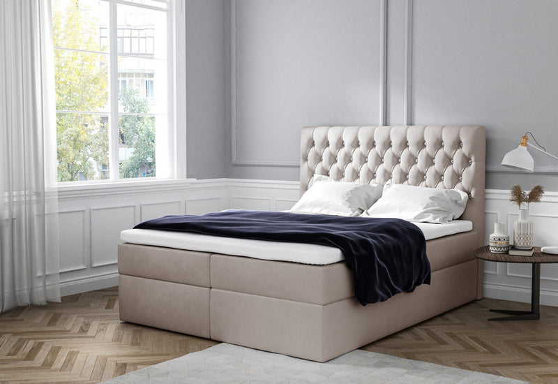 Čalúnená posteľ boxspring MONET + úložný priestor + vrchný matrac - ARANZ - 2