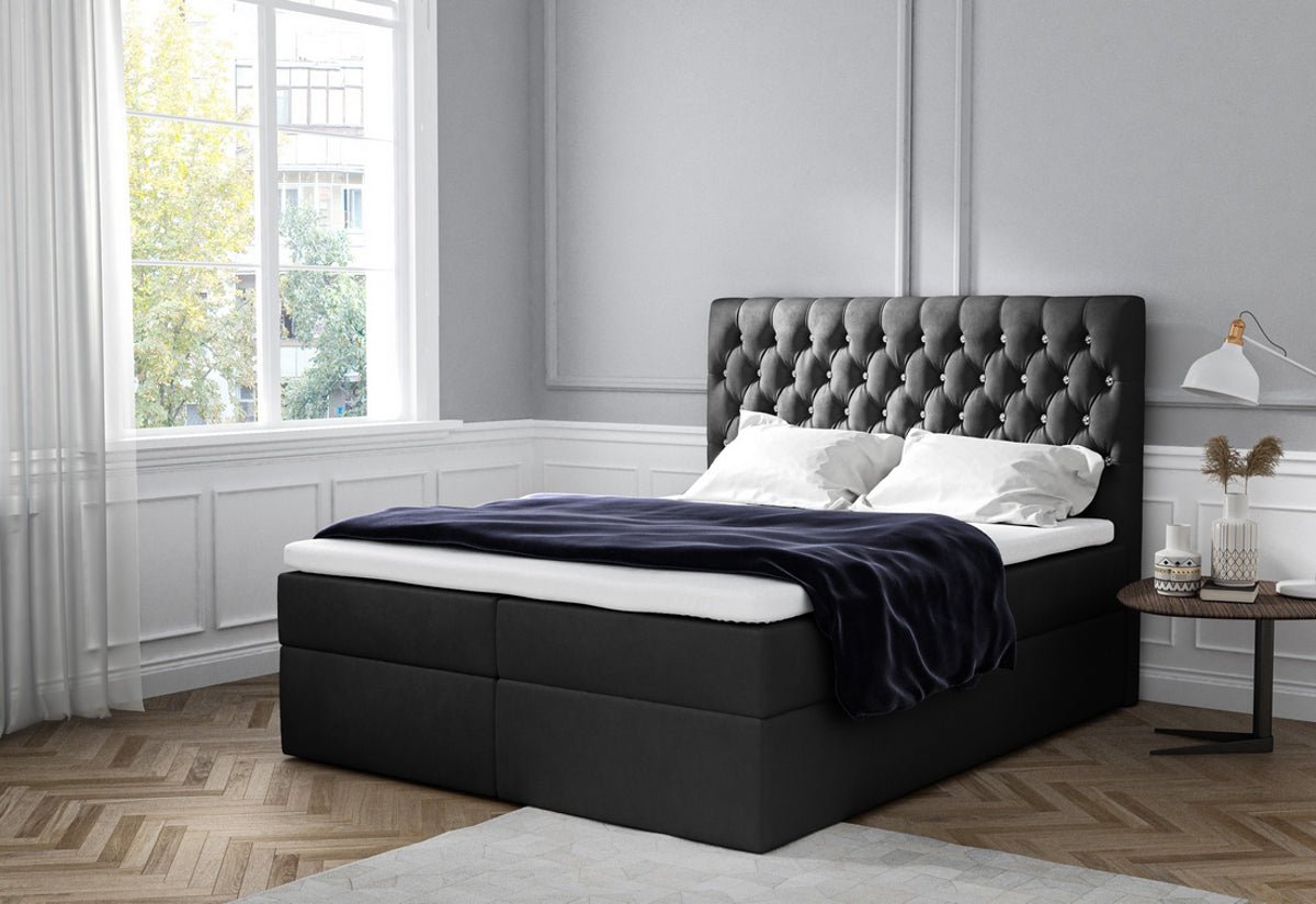 Čalúnená posteľ boxspring MONET + úložný priestor + vrchný matrac - ARANZ - 6