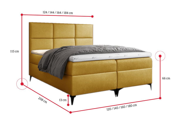 Čalúnená posteľ boxspring FAVA + úložný priestor + vrchný matrac - ROZMEROVKA - 2