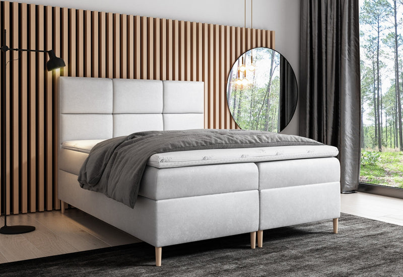 Čalúnená posteľ boxspring FAVA + úložný priestor + vrchný matrac - ARANZ - 1