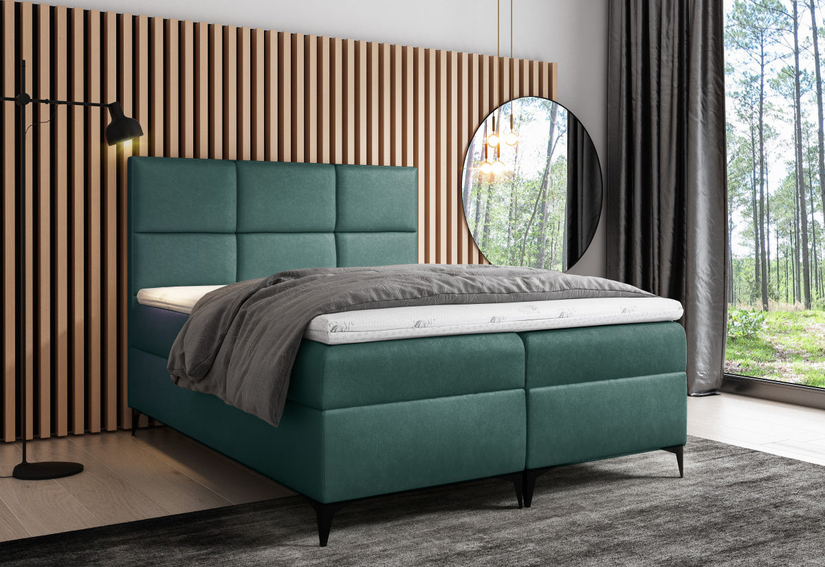 Čalúnená posteľ boxspring FAVA + úložný priestor + vrchný matrac - ARANZ - 2