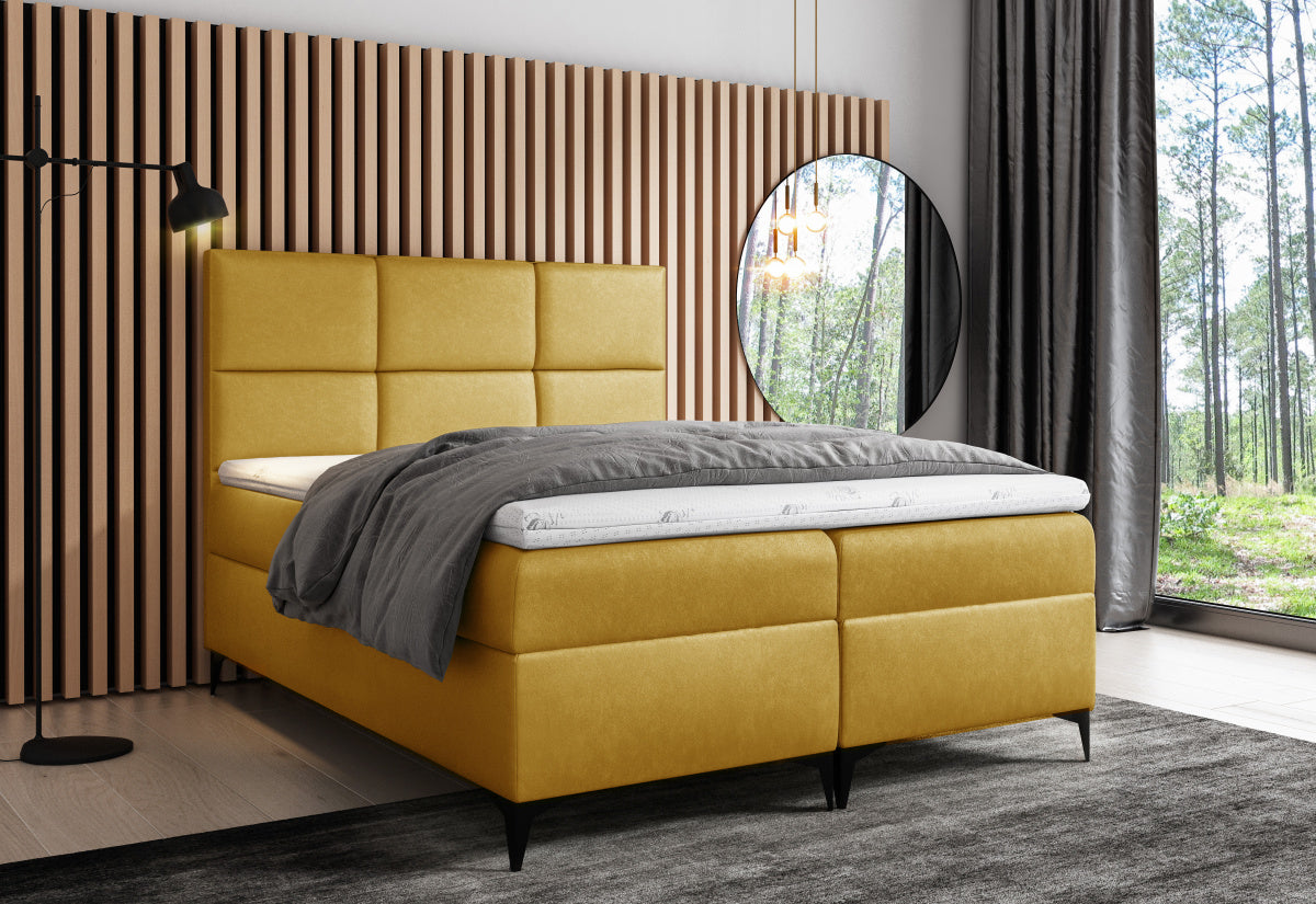 Čalúnená posteľ boxspring FAVA + úložný priestor + vrchný matrac - ARANZ - 3