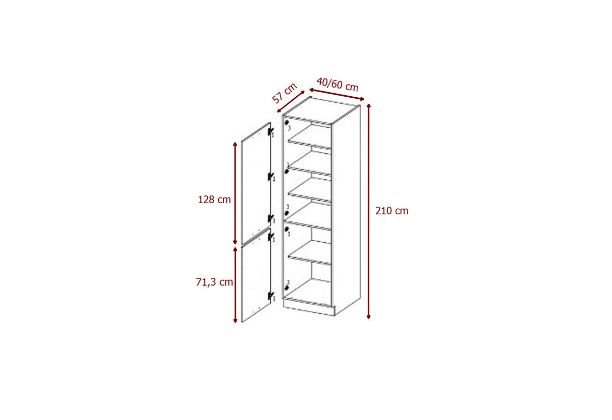 Kuchynská skrinka vysoká BORDEAUX - ROZMEROVKA - 1