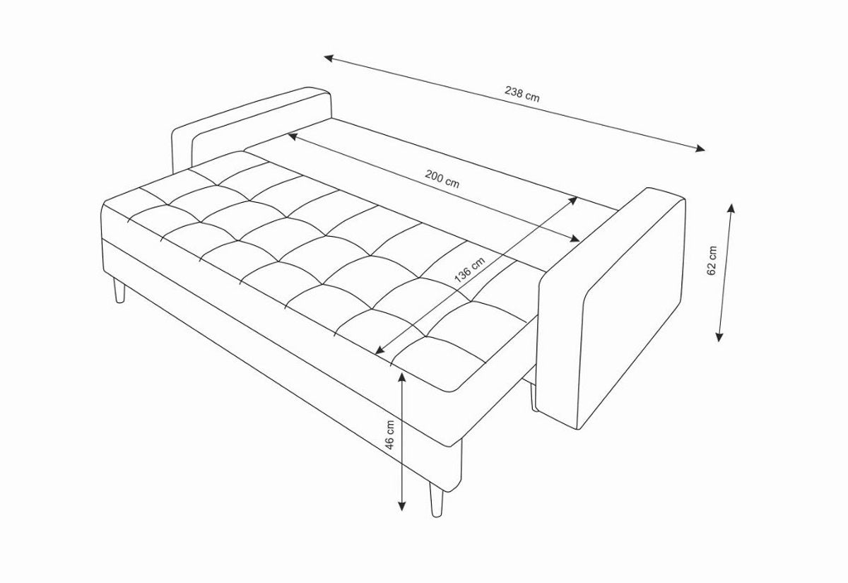 Rozkladacia pohovka PRIMA - ROZMEROVKA - 1