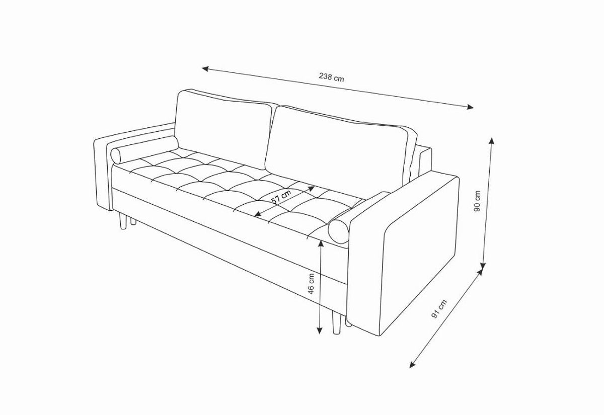 Rozkladacia pohovka PRIMA - ROZMEROVKA - 2