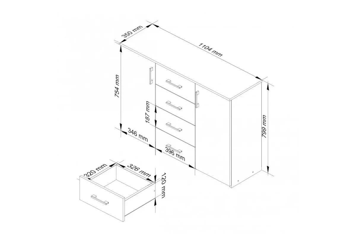 Komoda K45 - ROZMEROVKA - 2