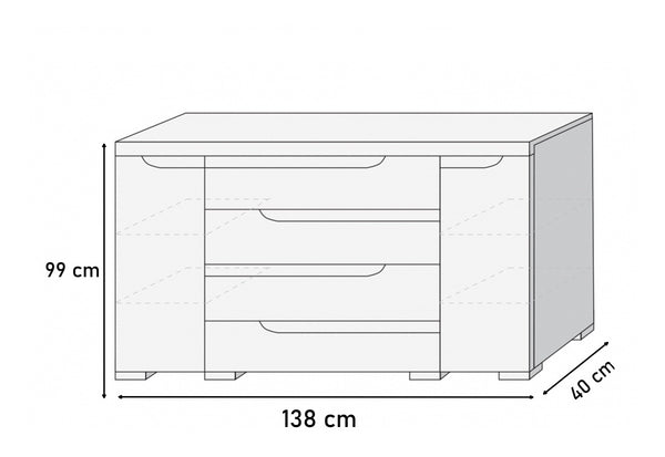 Komoda K 140 3D3SZ - ROZMEROVKA - 1
