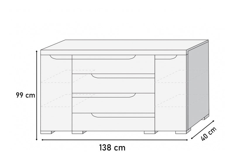 Komoda K 140 3D3SZ - ROZMEROVKA - 1
