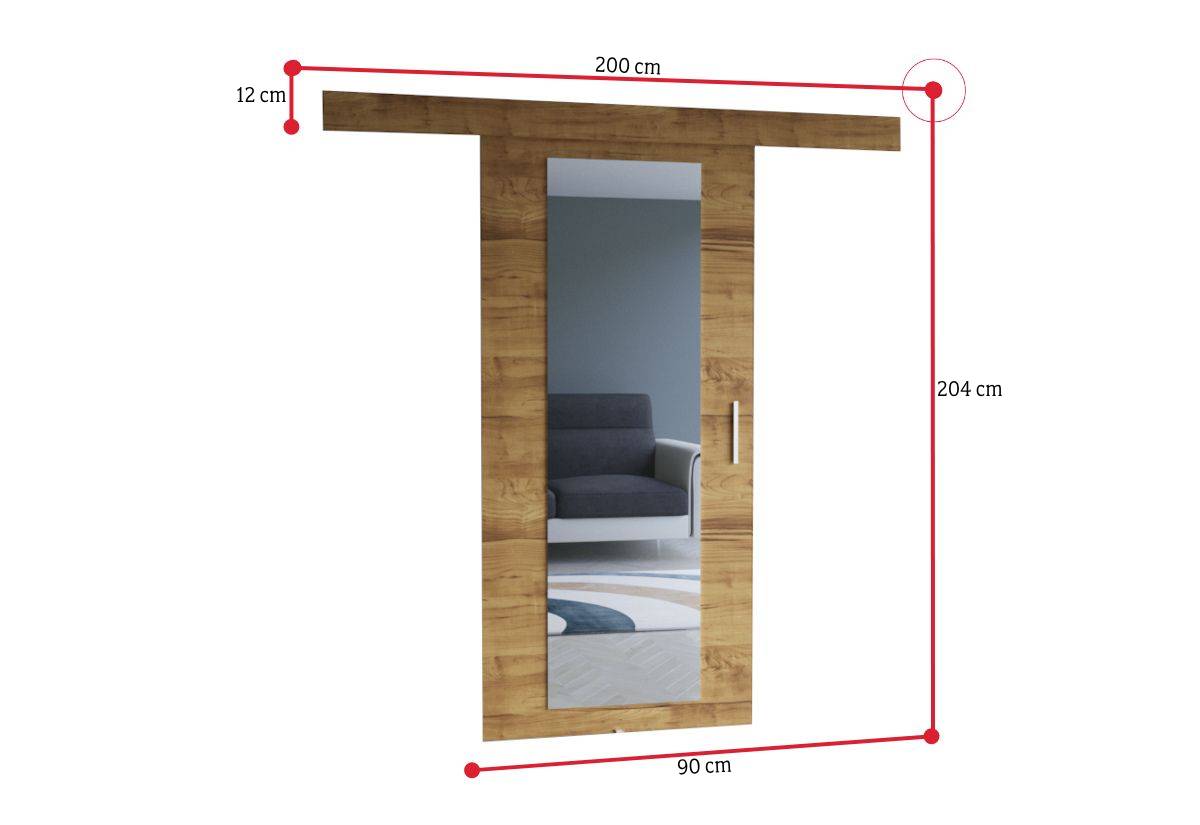 Posuvné dvere so zrkadlom SALWADOR II - ROZMEROVKA - 1