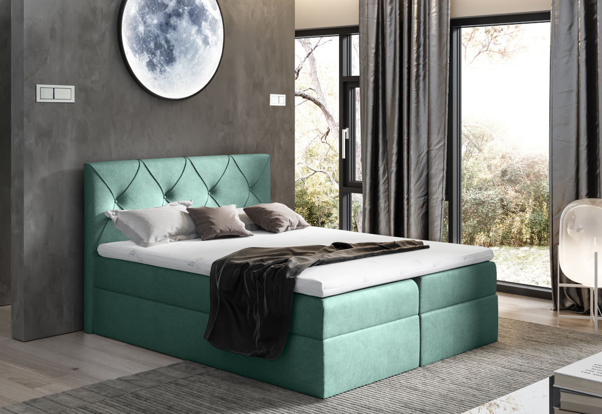 Čalúnená posteľ boxspring CRYSTAL + vrchný matrac - ARANZ - 1