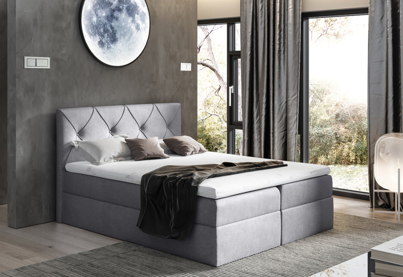 Čalúnená posteľ boxspring CRYSTAL + vrchný matrac - ARANZ - 5