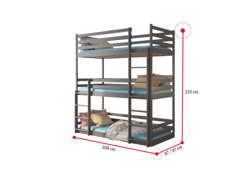 Detská poschodová posteľ TEDRO + matrac - ROZMEROVKA - 1
