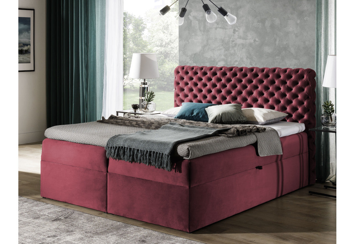 Čalúnená posteľ boxspring CHESTERFIELD + vrchný matrac - ARANZ - 2