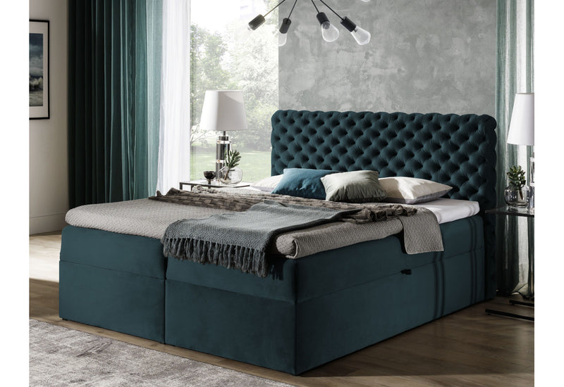 Čalúnená posteľ boxspring CHESTERFIELD + vrchný matrac - ARANZ - 3