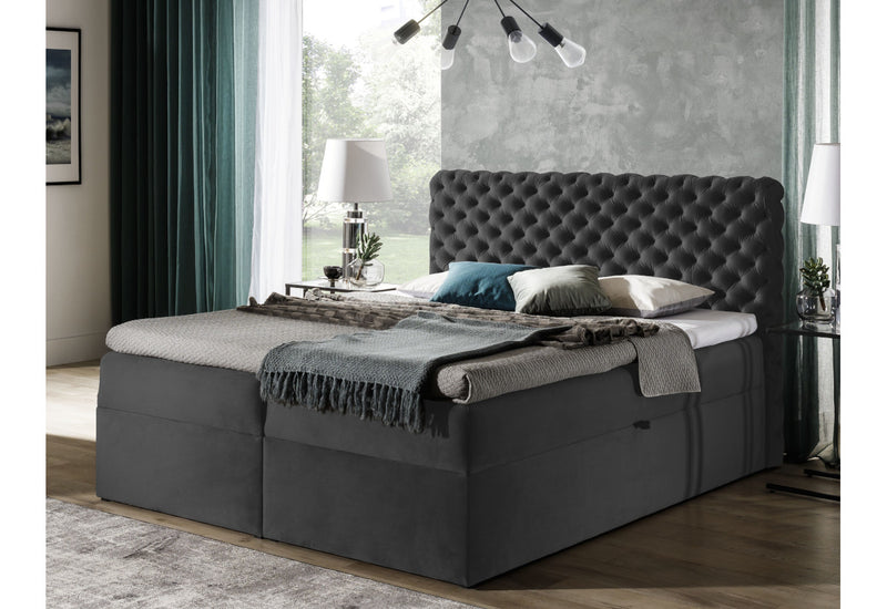 Čalúnená posteľ boxspring CHESTERFIELD + vrchný matrac - ARANZ - 4