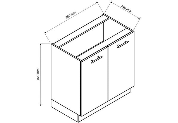 Kuchynská skrinka dolná dvojdverová NATALIA - ROZMEROVKA - 1