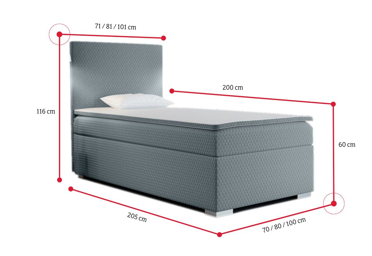 Čalúnená posteľ boxspring ICON + vrchný matrac - ROZMEROVKA - 2