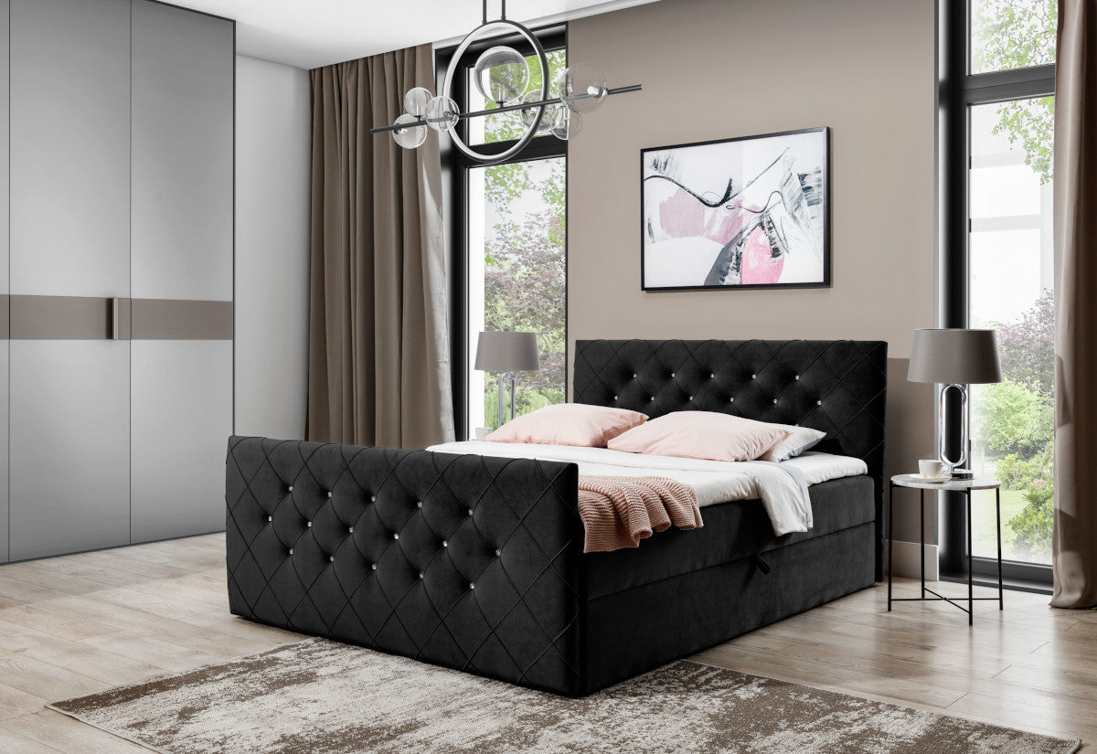 Čalúnená posteľ boxspring MALAGA + vrchný matrac - ARANZ - 3