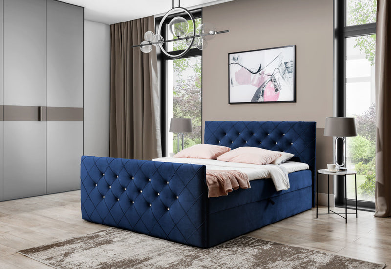 Čalúnená posteľ boxspring MALAGA + vrchný matrac - ARANZ - 5