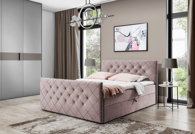 Čalúnená posteľ boxspring MALAGA + vrchný matrac - ARANZ - 6