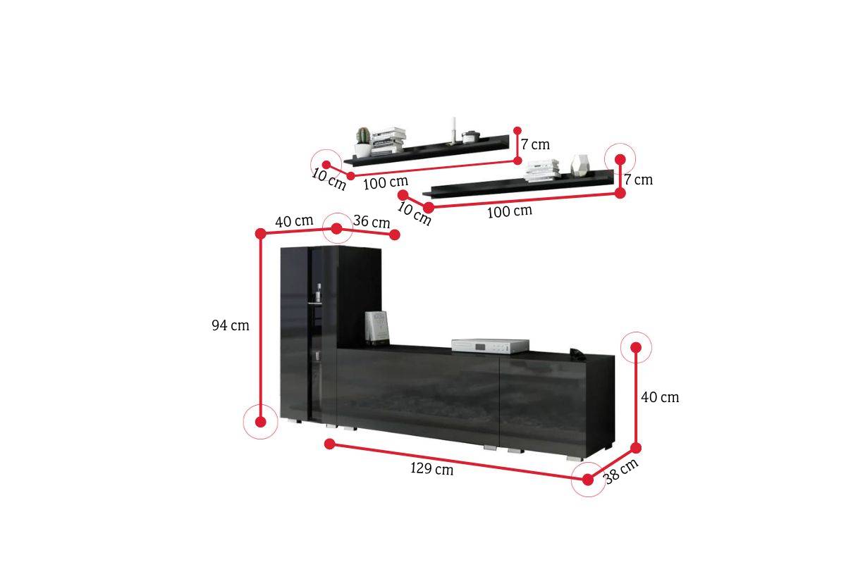 Obývacia stena BOXING 40 - ROZMEROVKA - 2