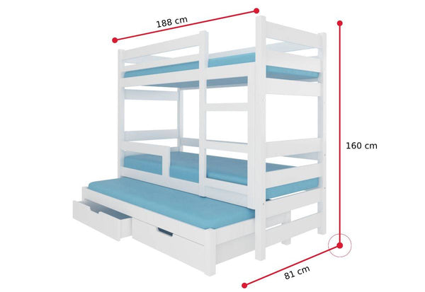 Detská poschodová posteľ KARLO - ROZMEROVKA - 1