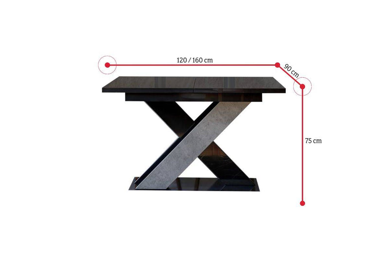 Rozkladací jedálenský stôl XAO - ROZMEROVKA - 2