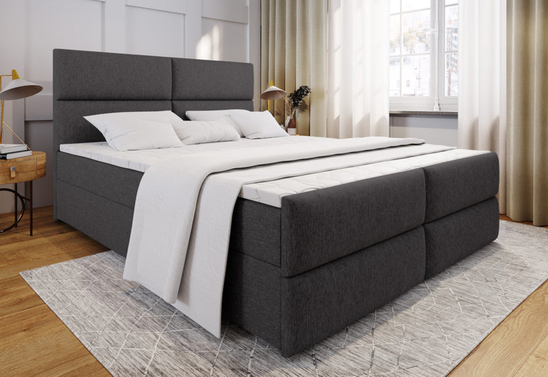 Čalúnená posteľ boxspring MULEN + vrchný matrac - ARANZ - 1