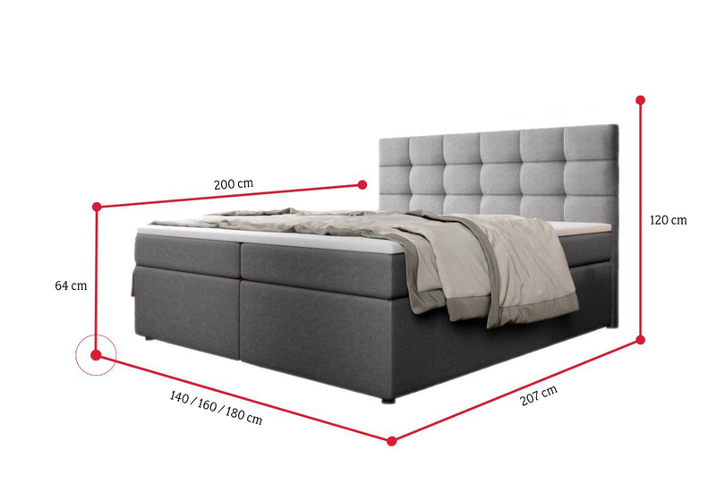 Čalúnená posteľ boxspring PALMA + vrchný matrac - ROZMEROVKA - 2