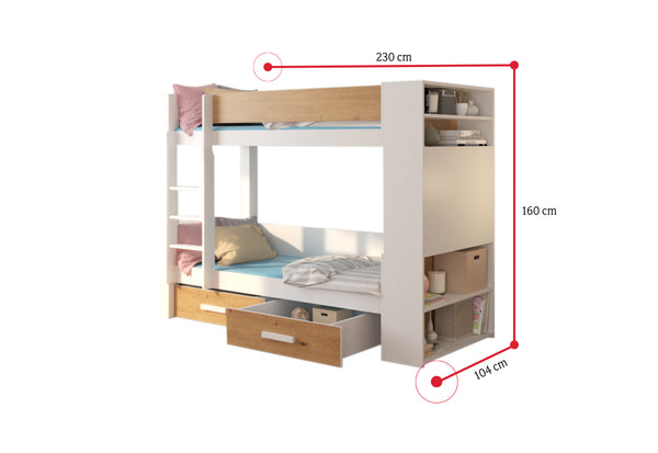 Detská poschodová posteľ GARET + matrac - ROZMEROVKA - 1
