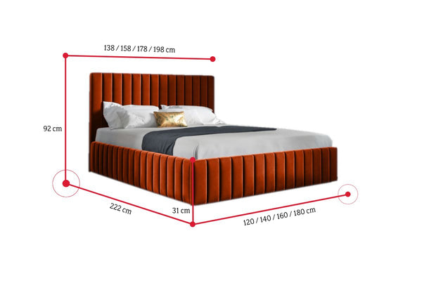 Čalúnená posteľ TYP 24 - ROZMEROVKA - 1