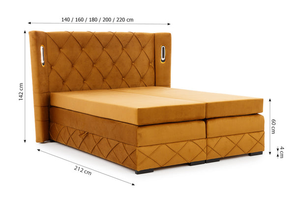 Čalúnená posteľ boxspring FOCUS LUX - ROZMEROVKA - 1