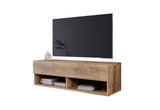 TV stolík LOWBOARD A 100, 100x30x32, gaštan, s LED osvetlením -  - 0