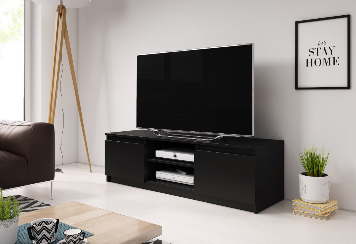 TV stolík DINGO, 120x35,5x38, čierny grafit + LED -  - 0