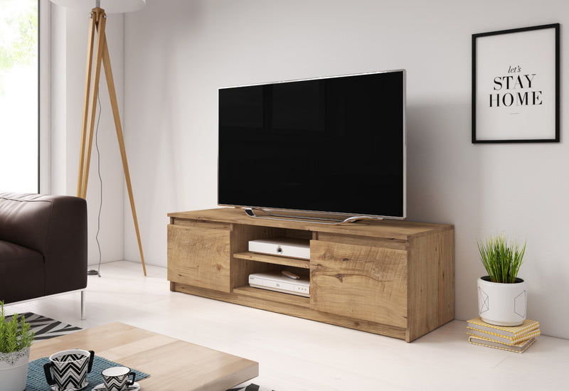 TV stolík DINGO, 120x35,5x38, gaštan + LED -  - 0